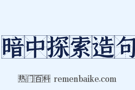 暗中探索造句是什么意思的图片